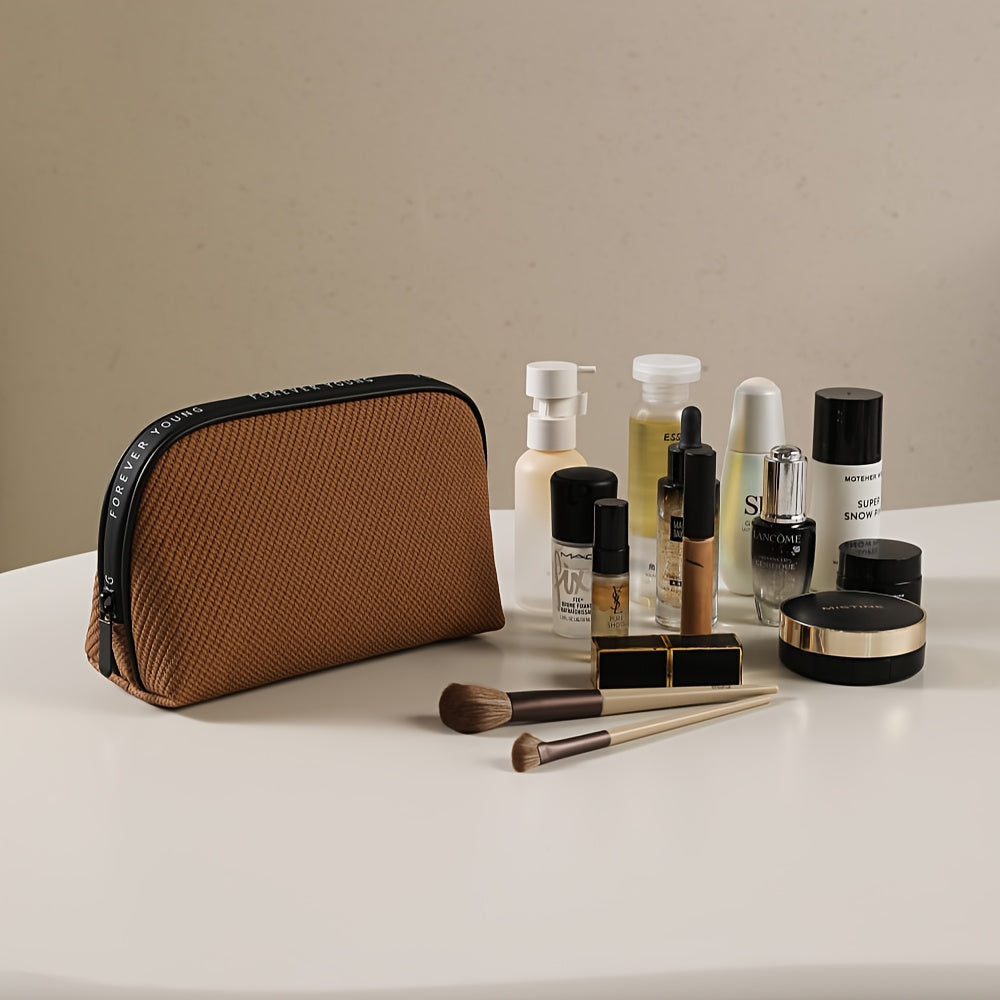 Women's Large-Capacity Cosmetic & Toiletry Bag - Portable Multi-Functional Storage Suitable for Travel,, Gym, Daily Use with Elegant Simple, Hygienic Toilet Holder, Compact for -Necessities Carrier