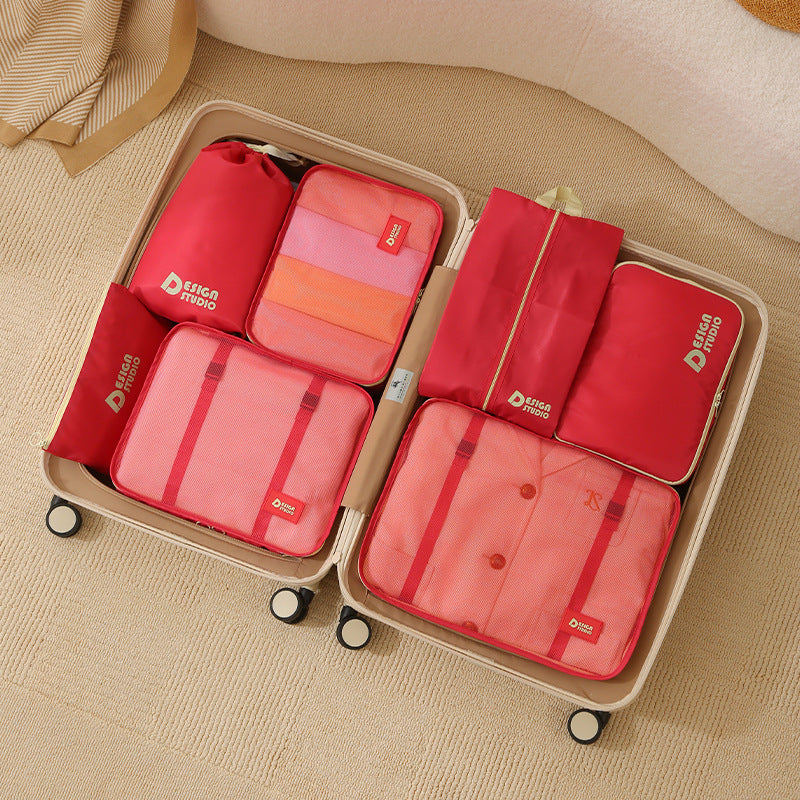 A Set of 7 New Dopamine Travel Storage Bags - 7pcs Set | Multi-Functional, Large-Capacity Dust-Proof | Storage Bags for Business Trips