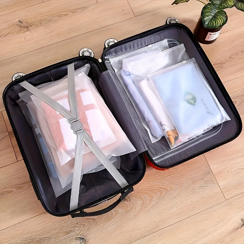15pcs Travel Storage Bags, Various Sizes (5 Large, 5 Medium, 5 Small) - Transparent, Zipper Sealed, Reusable Storage Bags for Clothes, Shoes, Space-Saving and Durable Packing Bags