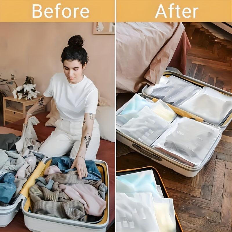 15pcs Travel Storage Bags, Various Sizes (5 Large, 5 Medium, 5 Small) - Transparent, Zipper Sealed, Reusable Storage Bags for Clothes, Shoes, Space-Saving and Durable Packing Bags