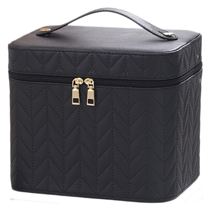 Easy And High-Value PU LED Light with Mirror Cosmetic Case Large-Capacity Cosmetic Bag Going Out Travel Storage Bag