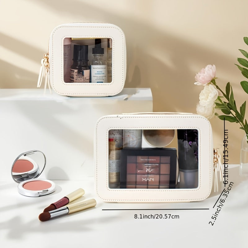 2pcs Set, Portable Makeup Wash Bag, Double-Sided Visual Bathroom Makeup Storage Bag, Convenient Travel Bag, Medium Bag