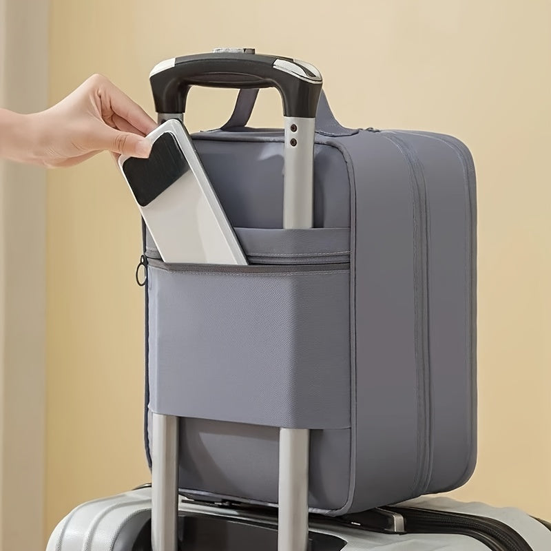 2 Pairs of Portable Large-Capacity Shoe Storage Bags | Suitable for Travel, Durable, Dustproof And Breathable Storage Box, Ergonomic Handle, Gray\u002FBlack, Compact Travel Gear, Practical Design