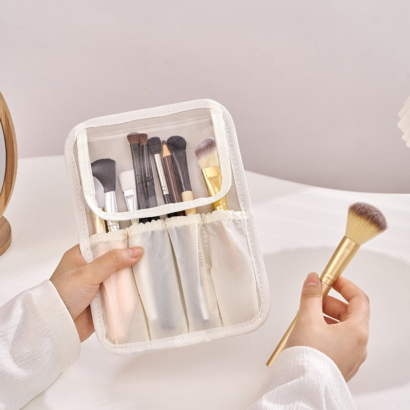 Easy And High-Value PU LED Light with Mirror Cosmetic Case Large-Capacity Cosmetic Bag Going Out Travel Storage Bag